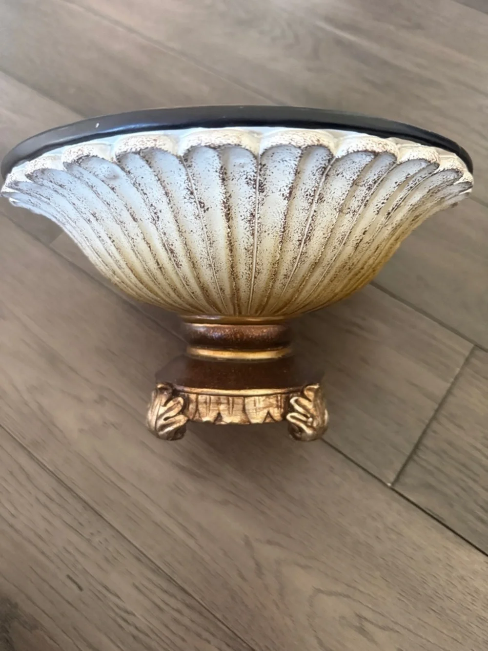 Decorative elegant Cream and Gold Accent Bowl - Home Accents